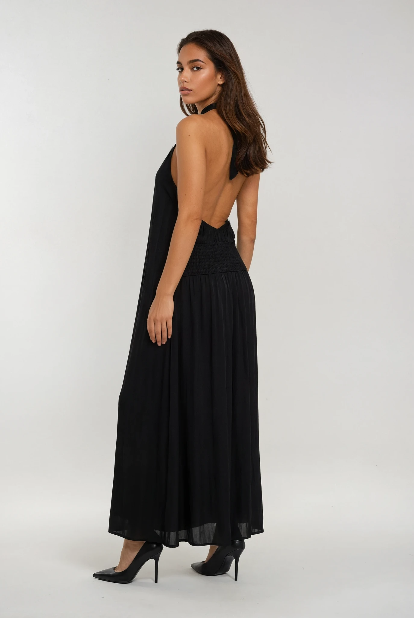 Noir Temptation Backless Dress