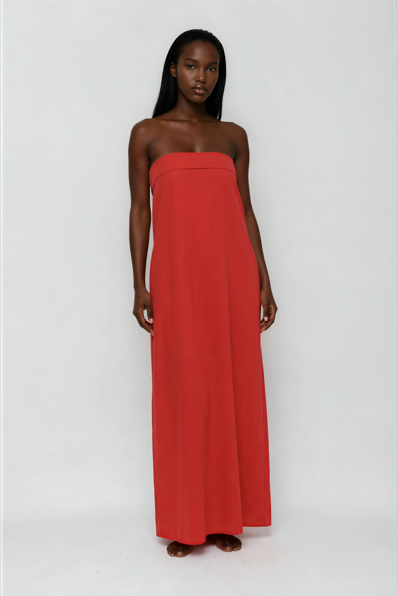 Leila Red Strapless Dress