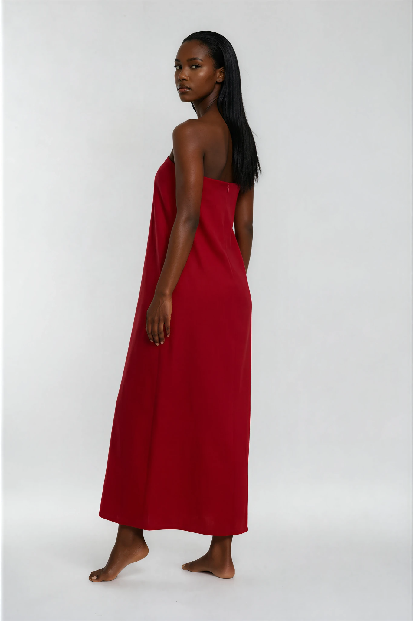 Leila Red Strapless Dress