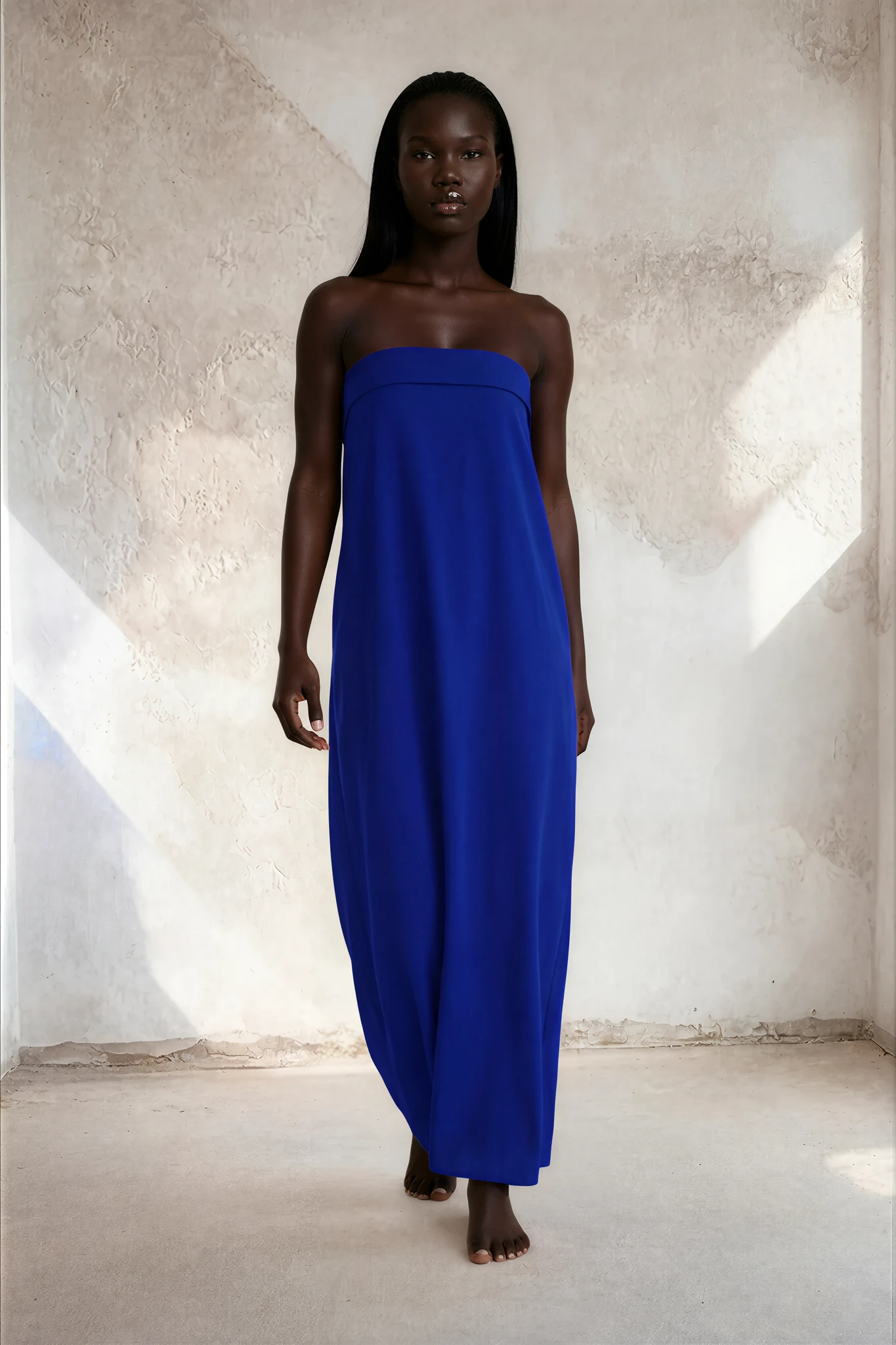 Leila Blue Strapless Dress