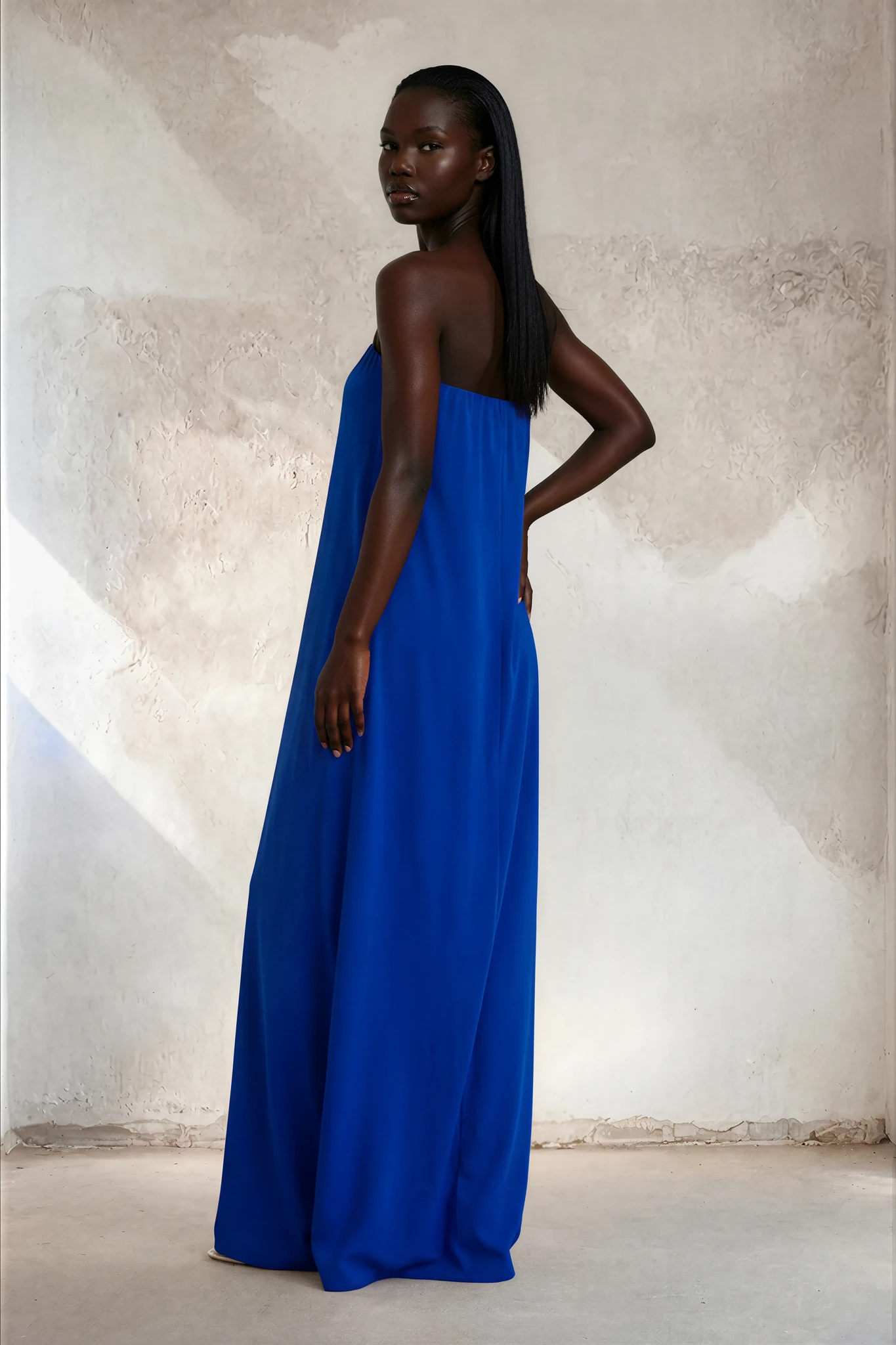 Leila Blue Strapless Dress