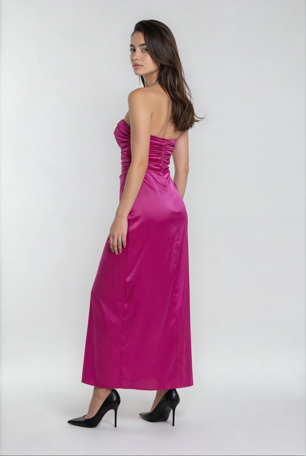 Baya Island Pink Strapless Dress